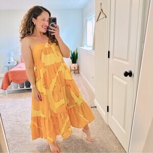 Simon Miller Yellow Printed Maxi Dress Medium